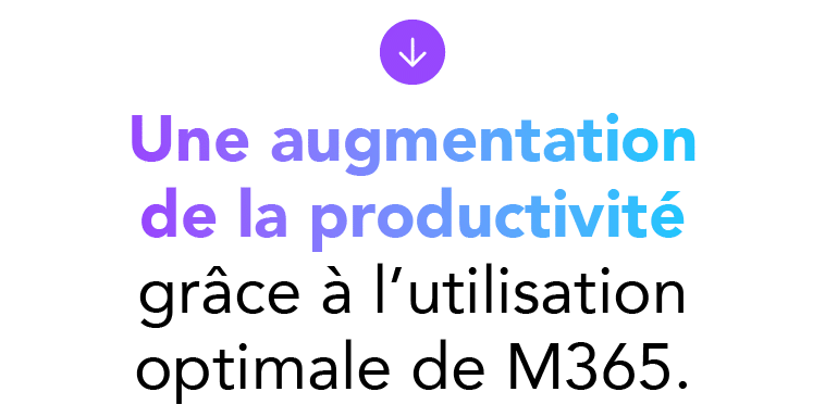 ￼ Une augmentation de la productivit gr ce   l’utilisation optimale de M365.