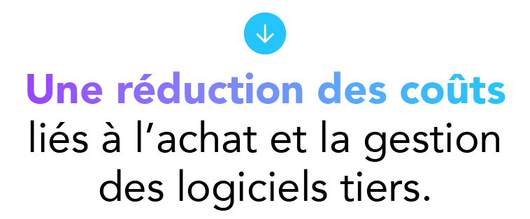 ￼ Une r duction des co ts li s  l’achat et la gestion des logiciels tiers.